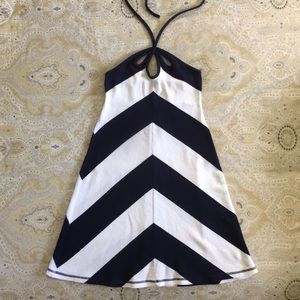 Navy and White Halter Dress from Anthropologie